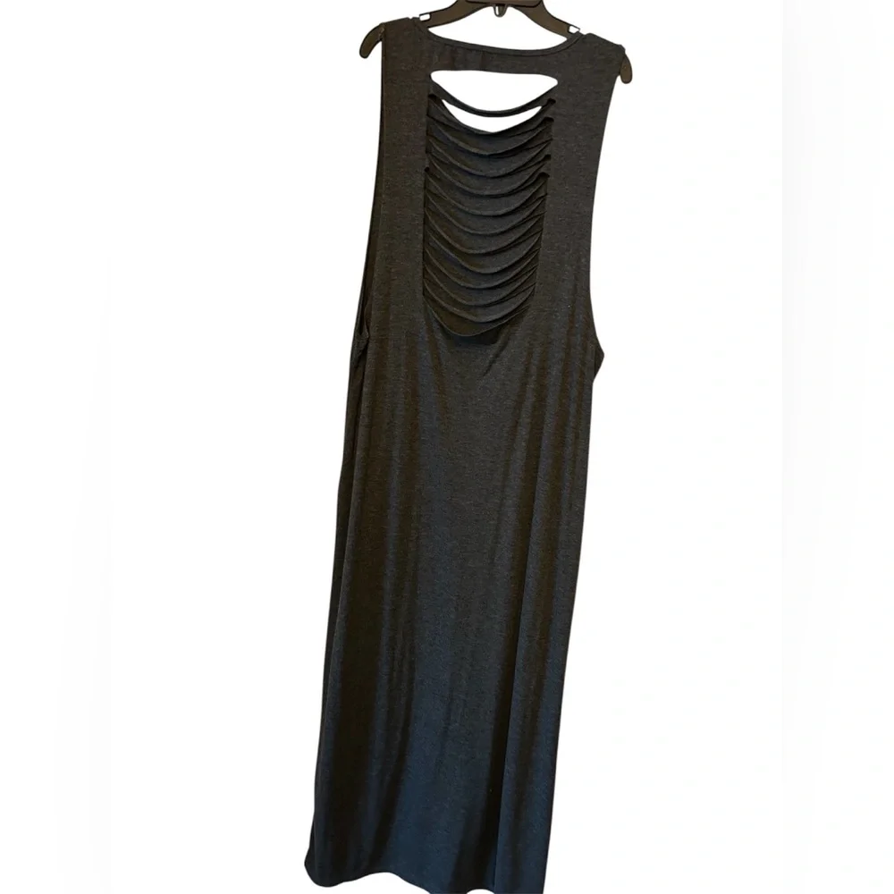 Gray Sleeveless Maxi Dress‎ Cut Out back Size XXL